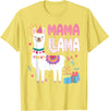 Family Matching Llama Birthday Party Supplies Mama Llama Mom Of The Birthday Llama Birthday Theme T-Shirt - Lemon Yellow