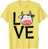 Kids Cow Design for Cow Lovers LOVE Cows Stuff | Cow Lover Stuff | Kids Cow T-Shirt - Lemon Yellow