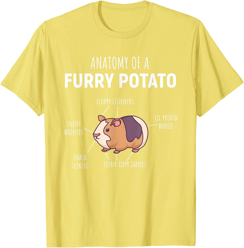 Sweet Anatomy of a Furry Potato Guinea Pig Gifts Anatomy of A Furry Potato Guinea Pig Lover Gift T-Shirt Small - Lemon Yellow