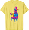 Llama Pinata Party Shop Funny Loot Llama Pinata with Yellow Saddlebag T-Shirt - Lemon Yellow