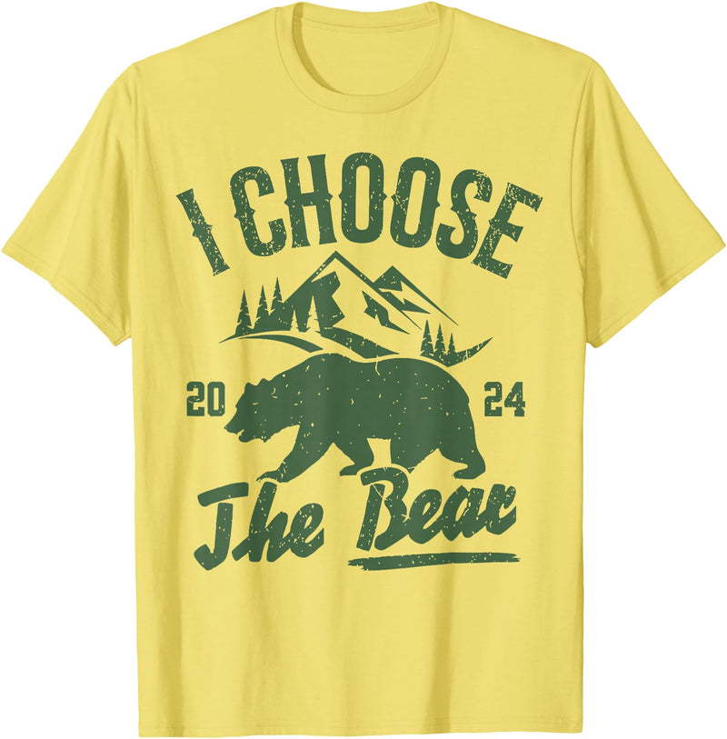 I Choose The Bear 2024 t -shir t I Choose The Bear 2024 T-Shirt - Lemon Yellow