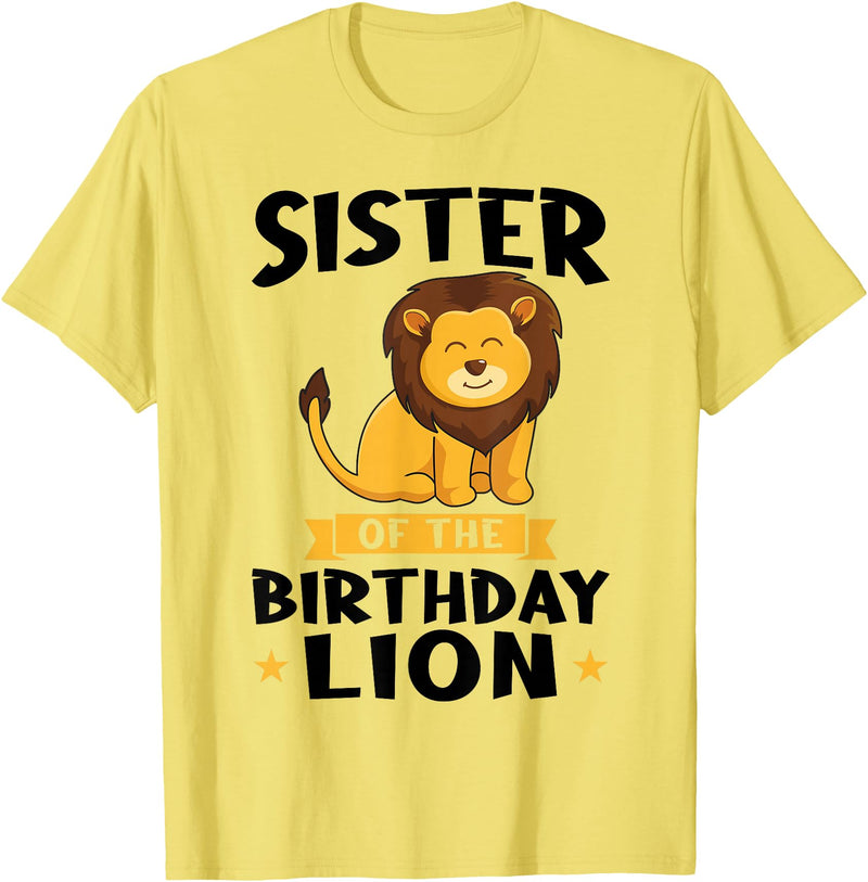 lion sister Gifts sister of the birthday lion birthday T-Shirt - Lemon Yellow