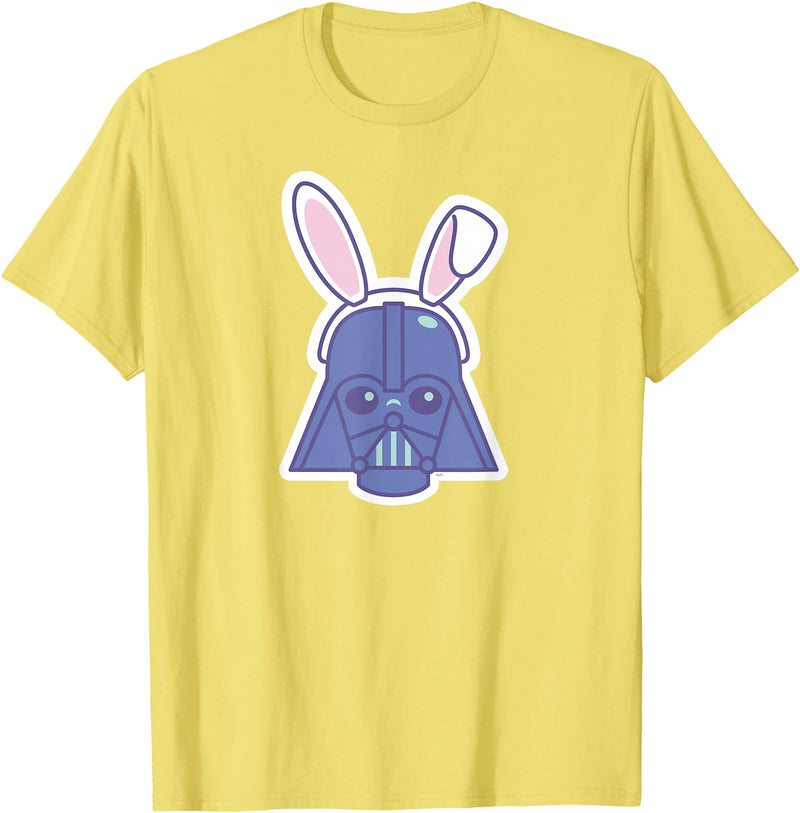 Darth Vader Sticker Style Rabbit Ears Easter Bunny T-Shirt in Lemon Yellow