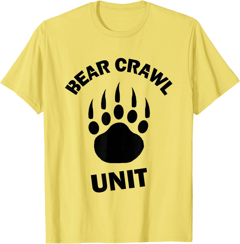 Food Sweat and Beers Bear Crawl Unit T Shirt T-Shirt - Lemon Yellow