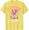 Pig Birthday 5 Cute Piggy Barn Party Apparel Pig 5th Birthday Princess Farm Party Hog Farmer Barnyard T-Shirt - Lemon Yellow