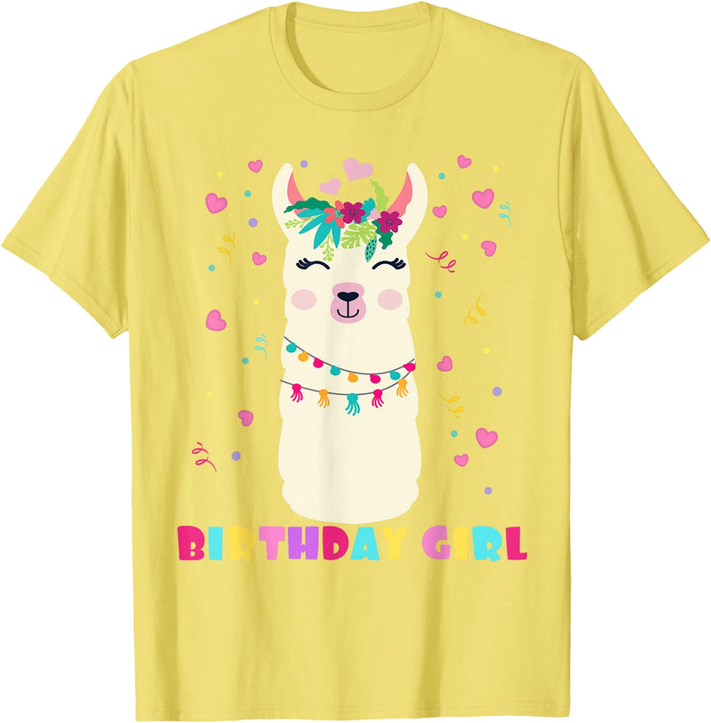Llamazing Birthday Party Outfit Llama Lovers Birthday Girl Cute Llama Alpaca Kids Llamazing T-Shirt - Lemon Yellow