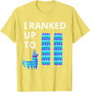 I Ranked Up To 11 Birthday Video Game Llama Piñata Birthday T-Shirt - Lemon Yellow