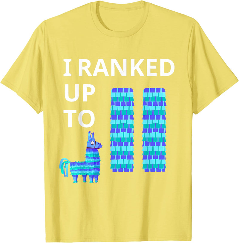 I Ranked Up To 11 Birthday Video Game Llama Piñata Birthday T-Shirt - Lemon Yellow