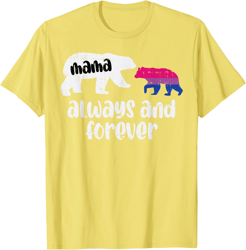 Bisexual Shirts Bi Pride Stuff Men Women Gifts Mama Bear Forever Bisexual Bi Pride Stuff Flag LGBTQ Mom T-Shirt - Lemon Yellow