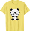 My Shirt Hub Cute Little Bear Panda Nerd with Glasses T-Shirt - Lemon Yellow