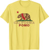 California Bear Vintage Pomo West Coast Pomo California Vintage Bear Retro State Pride T-Shirt - Lemon Yellow