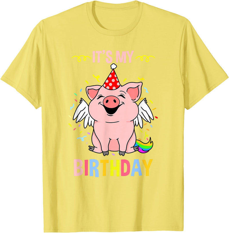 Its My Birthday Pig T-Shirt - Lemon Yellow