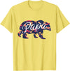 Bahaa's Tee Best Daddy Ever, I Love You Dad, Floral Papa Bear Graphic T-Shirt - Lemon Yellow