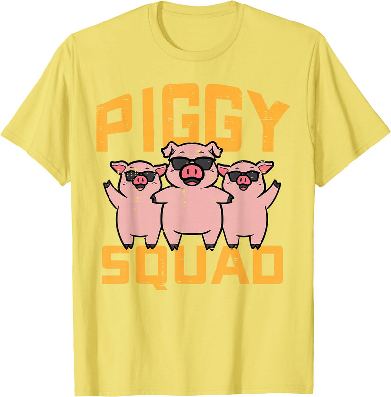 Pig Lover Shirts For Men Women Kids Pig Lover Piggy Squad Hog Farmer Crew Swine Women Men Kids T-Shirt - Lemon Yellow