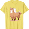 Funny Llama Alpaca Animal Lover Gifts Clothing Llama Alpaca Cat T-Shirt - Lemon Yellow