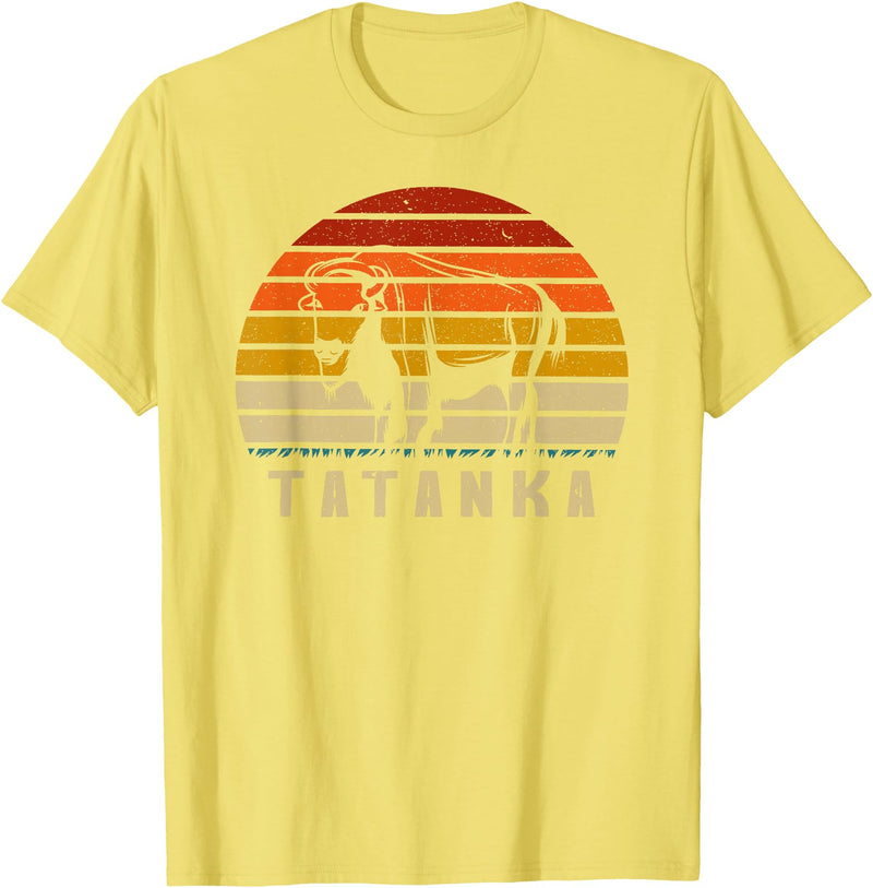 Retro Vintage American Buffalo Tatanka Animal Gift T Shirt T-Shirt - Lemon Yellow