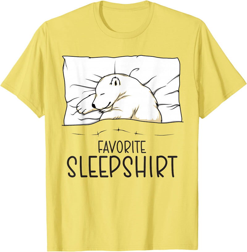 Sleeping & Napping Shirt Gifts For Nap Lovers Favorite Sleepshirt, Napping Polar Bear Pajama T-Shirt - Lemon Yellow