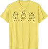 Bunny Dad Cute Lop Rabbit Holland Dad Line Art T-Shirt in Lemon Yellow