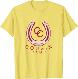 Cousin Camp Apparel & Gifts Fun Cousin Camp Horseshoe Horse Ranch Graphic T-Shirt - Lemon Yellow