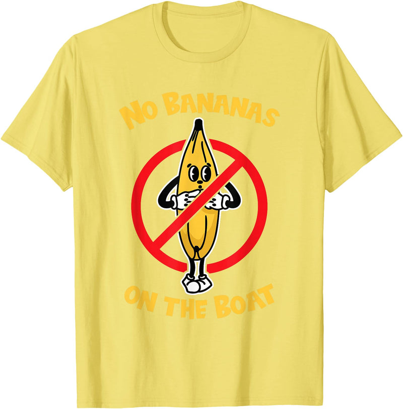 Funny Fishing Boat Gifts for Fishermen No Bananas on the Boat T-Shirt - Lemon Yellow