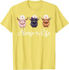 Highland Cow Nurse Life Costume Cute Highland Cow Nurse Life Farm Animal Lover Nursing T-Shirt - Lemon Yellow
