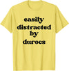 Funny Duroc Gift for Men, Women, Dad & Mom Easily Distracted By Pig - Pig Dad Mom Duroc T-Shirt - Lemon Yellow