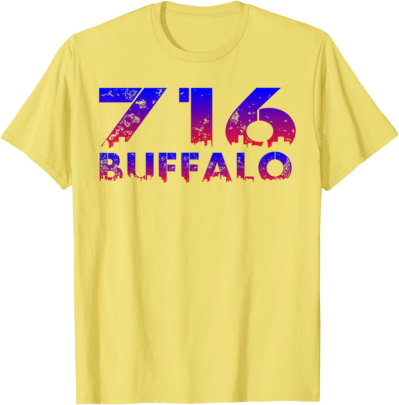 716 Tee's 716 Buffalo Skyline WNY pride T-Shirt - Lemon Yellow