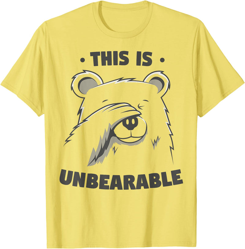 Funny Bear Pun Teez This Is Unbearable Funny Bear Word Game T-Shirt - Lemon Yellow