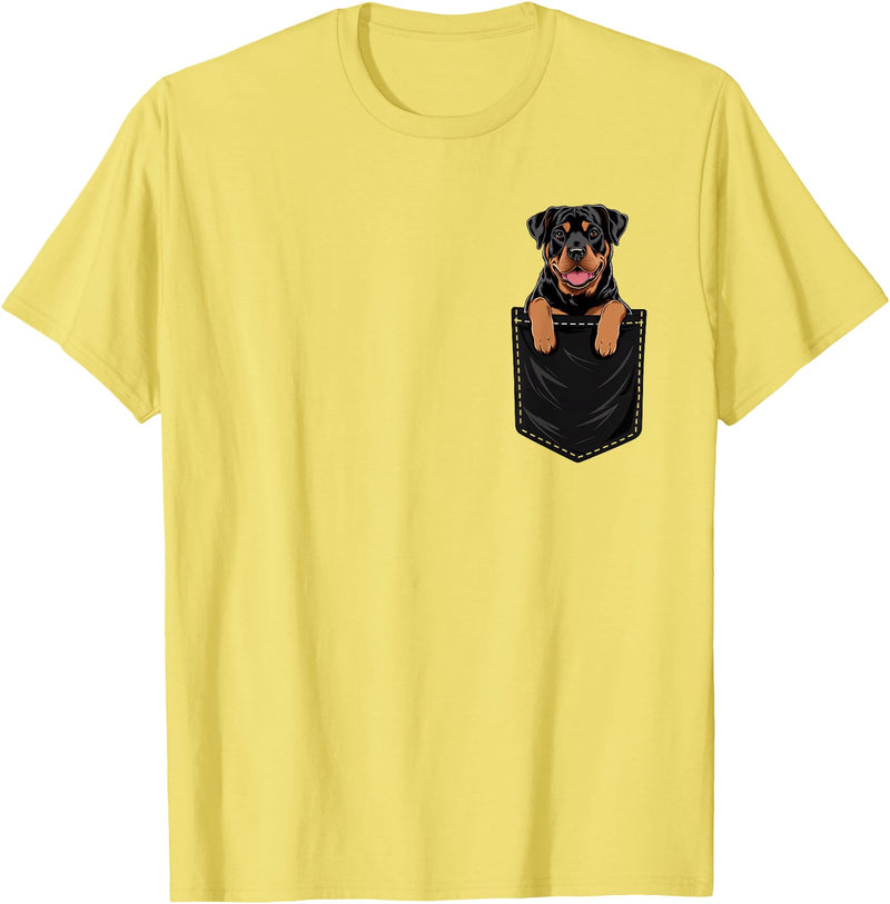 RottweilersBests Funny Rottweiler In Pocket Dog Mom Dad T-Shirt - Lemon Yellow