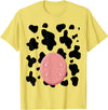 Dairy Milk Farmer Cattle Petting Zoo Humor Costume Funny Cow Utters Costume Easy Calf DIY Halloween Animals T-Shirt - Lemon