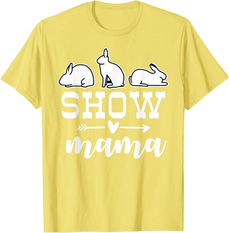 Show Rabbit Mom Mama T-Shirt in Lemon Yellow