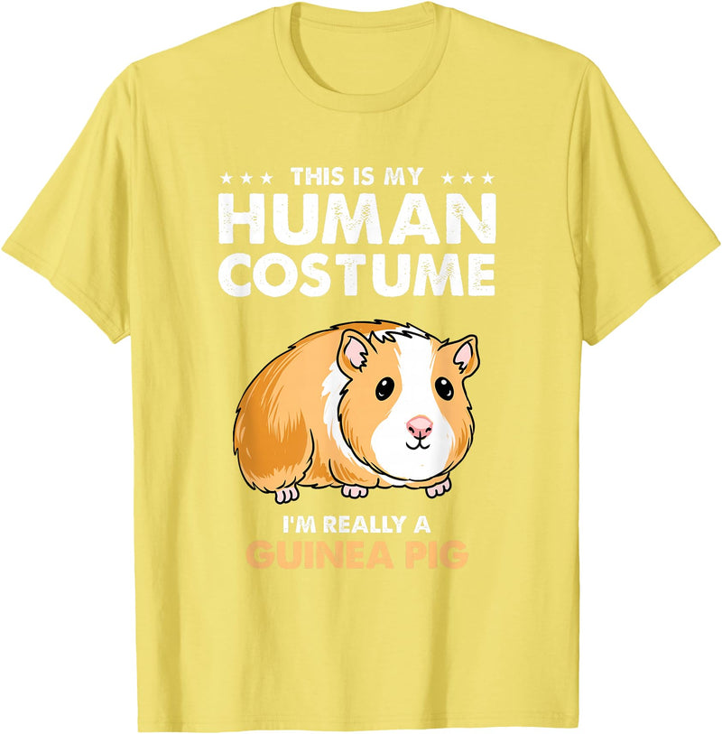 Hiking Lover Design This Is My Human Costume Guinea Pig T-Shirt - Lemon Yellow