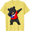 Taiwan Dabbing Bear Flag Tees Taiwan Formosan Bear Dab Pose T-Shirt - Lemon Yellow