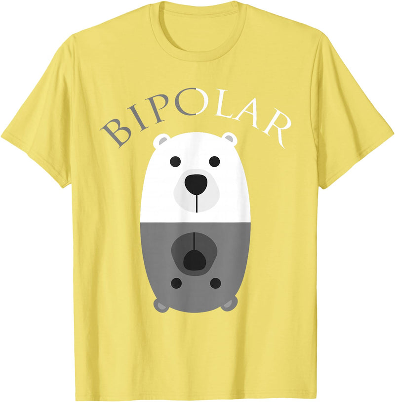 Cool I Love Polar Bears With Bipolar T-shirts Bipolar Shirt | Cute Mental Disorder Polar Bear Tee Gift T-Shirt - Lemon Yellow