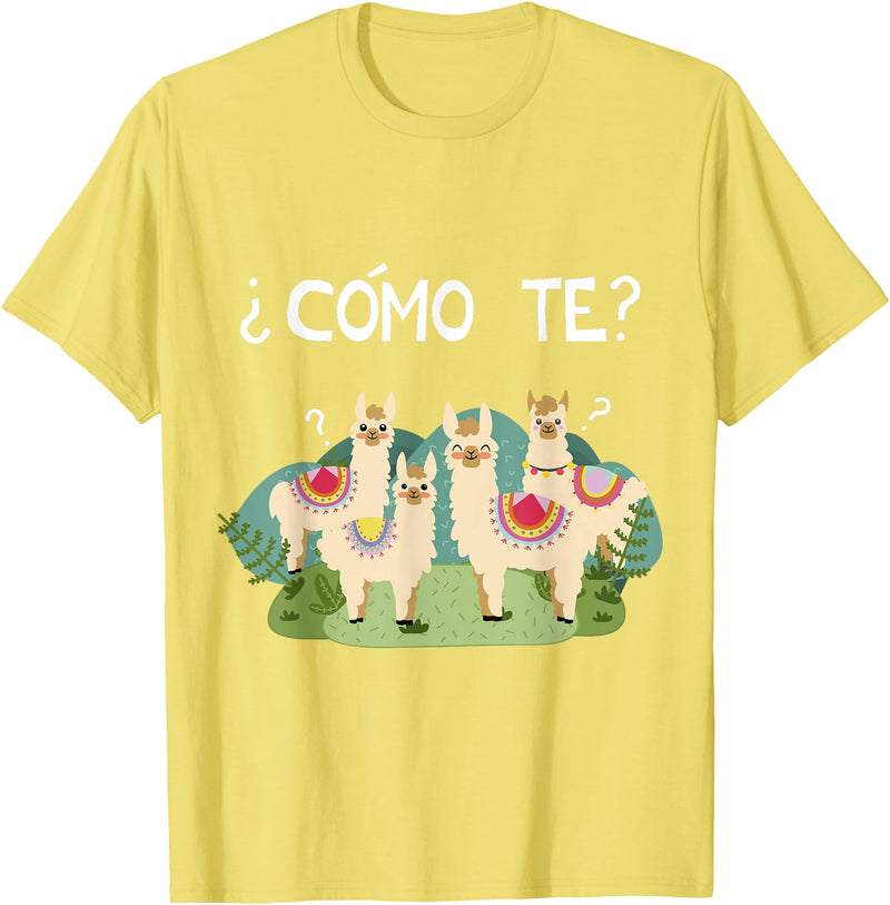 Spanish Shirt | Llama Tee | Funny Spanish Shirt Funny Spanish Tee, Como Te Llama, Llama Tshirt T-Shirt - Lemon Yellow