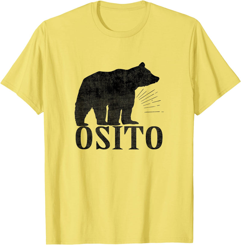 Latin Living Mens Osito Bear T Shirt Cute Bear In Spanish Latino Apparel - Lemon Yellow