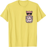 KATYLIN Funny Pig Pocket Pig Lover Men Women Boys Girls Kids T-Shirt - Lemon Yellow