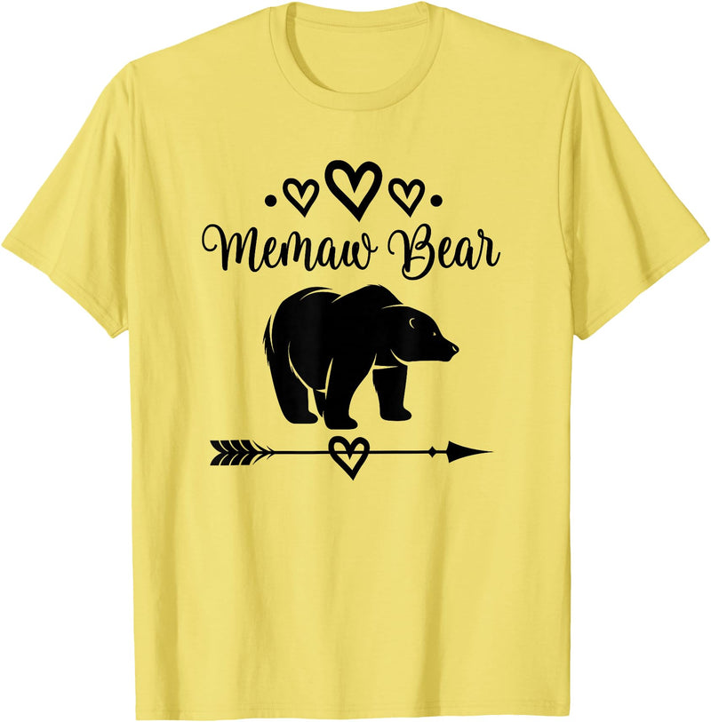 Homewise Shopper Memaw Memaw Bear Grandmother T-Shirt - Lemon Yellow