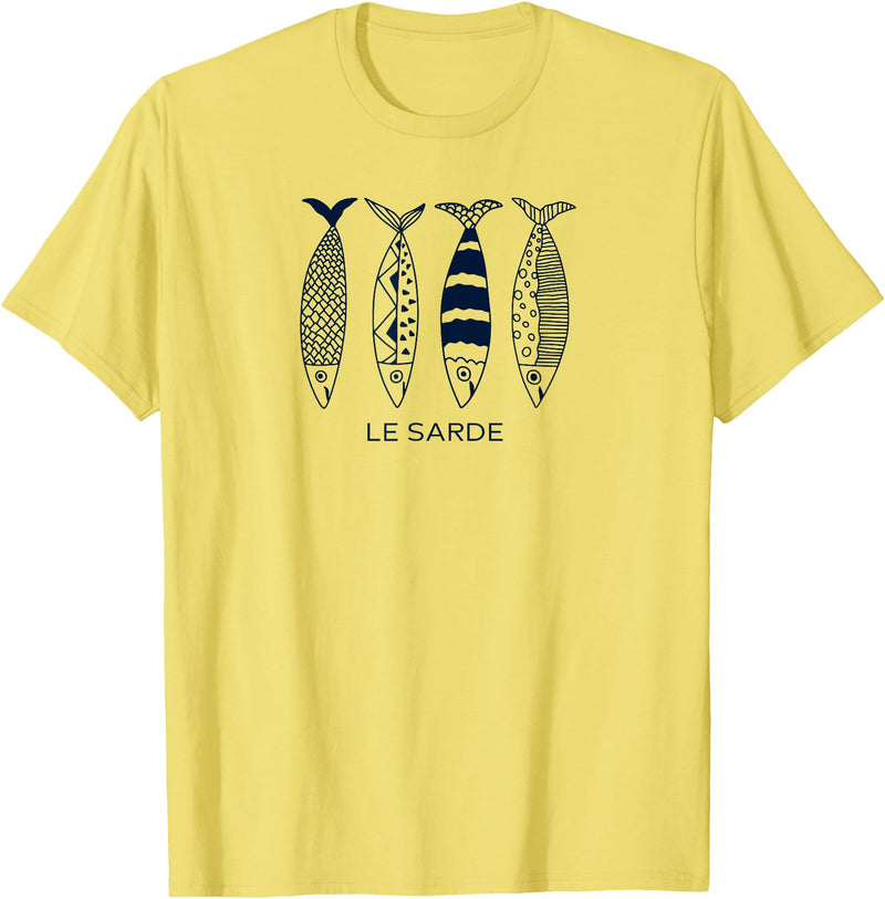 Clean Girl Aesthetic Shirts La Dolce Vita Shirt Sardine Tinned Fish Tshirt Clean Girl T-Shirt - Lemon Yellow