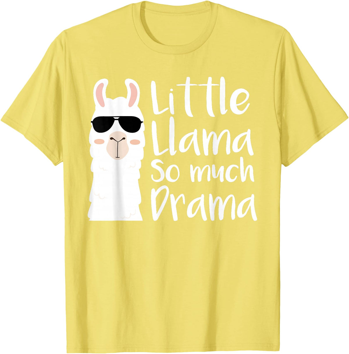 Mommy & Me Llama Co. Little Llama So much Drama Cool Kids Matching Family T-Shirt - Lemon Yellow