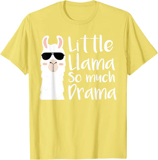 Mommy & Me Llama Co. Little Llama So much Drama Cool Kids Matching Family T-Shirt - Lemon Yellow