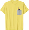 Animal in Your Pocket Cockatiel Bird T-Shirt - Lemon Yellow