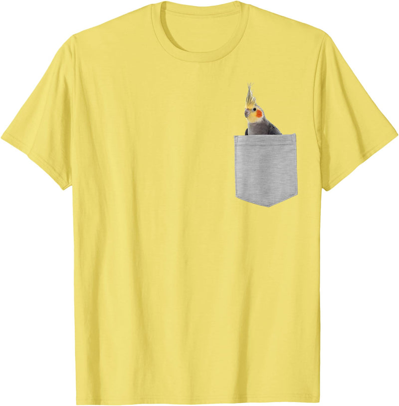 Animal in Your Pocket Cockatiel Bird T-Shirt - Lemon Yellow