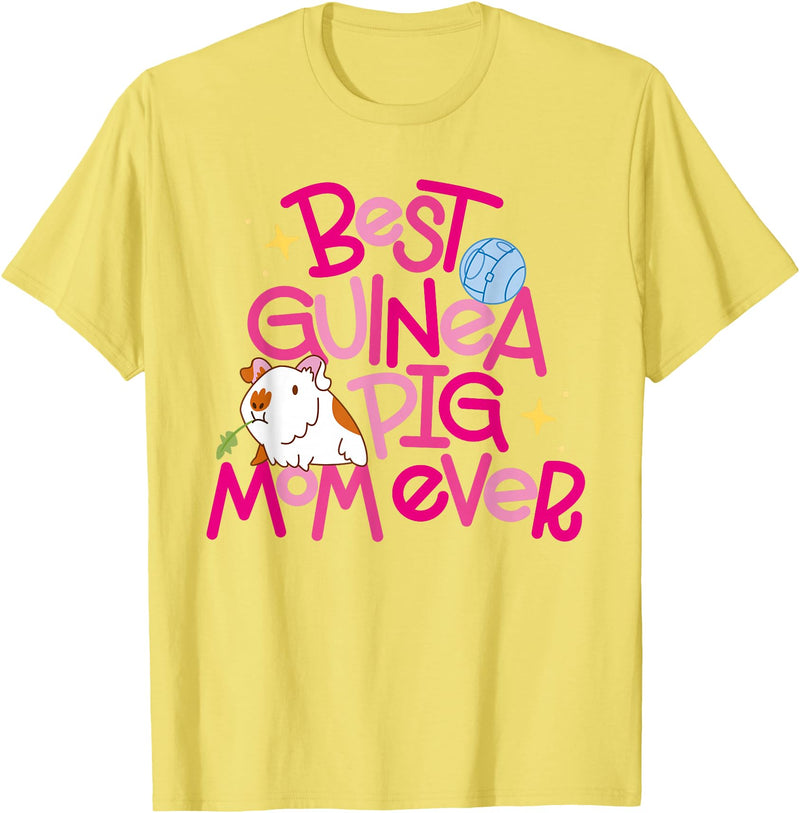 Miller Sye Best Guinea Pig Mom Ever T-Shirt - Lemon Yellow