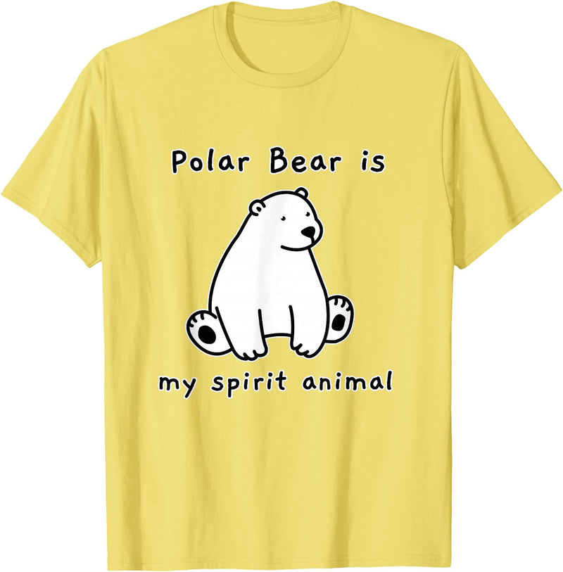 Polar Bear Shenanigans Cute Polar Bear is My Ghost Mascot Shirt Animal Mascot T-Shirt - Lemon Yellow