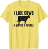 Funny Cow Lover Farmer Gifts Women Girls I Like Cows & Maybe 3 People Funny Quote Dairy Cow Graphic T-Shirt - Lemon Yellow
