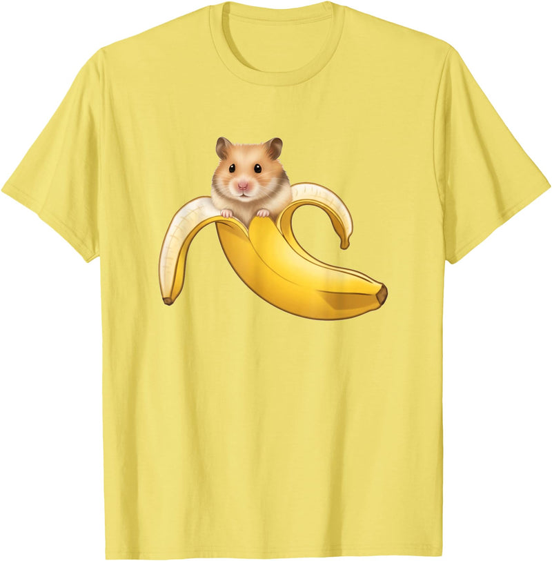 Funny Hamster Lovers Banana Boys Girls Kids Cute T-Shirt - Lemon Yellow