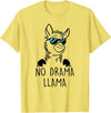 Pretees No Drama Llama Graphic Funny Llama T-Shirt - Women's Adult Unisex-Adults Grey Small Classic Fit Crew Neck Short Sleeve - Lemon Yellow