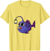 Anglerfish Anglers Fishing Gifts Ideas & Aquarists Deep Sea Anglerfish Laternfish Angler Fish Sea Monster T-Shirt - Lemon Yellow