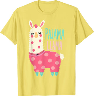Two Suns Llama Design Lama Pajama T-Shirt - Lemon Yellow
